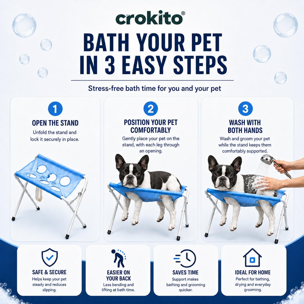 Crokito™ Pet Bath & Grooming Stand