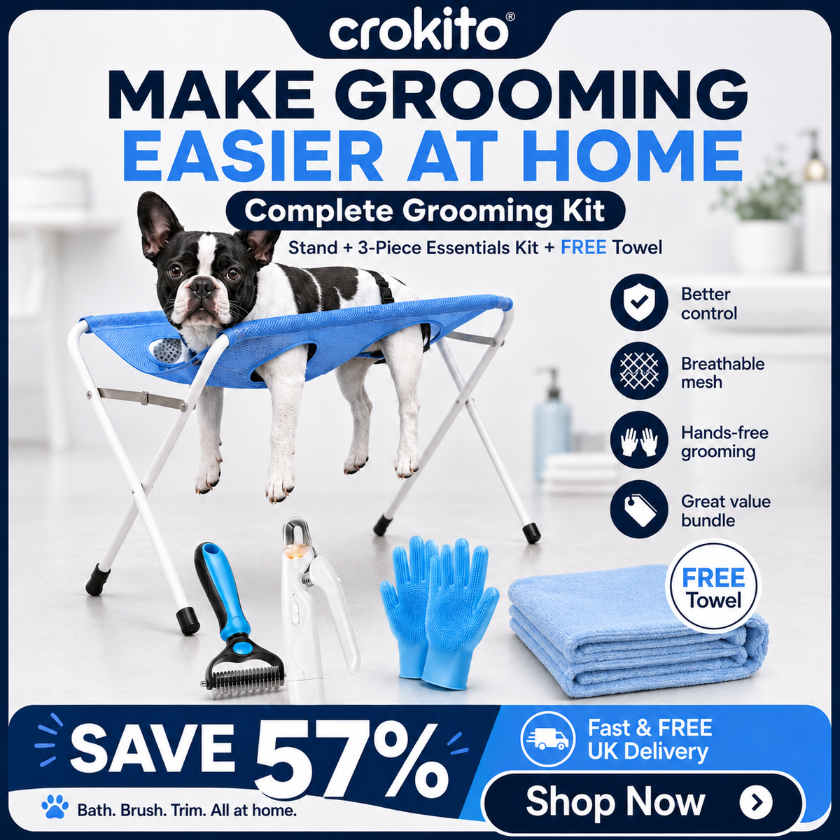 Crokito™ Pet Bath & Grooming Stand